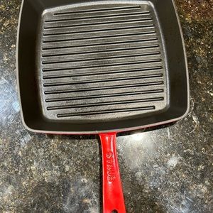 12 inch square Staub fry grill pan. Like new.